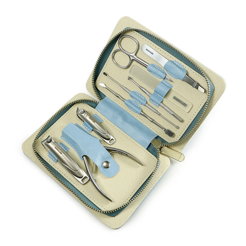 Hot sale portable detachable magnetic pvc pouch cheap manicure kit travel manicure set