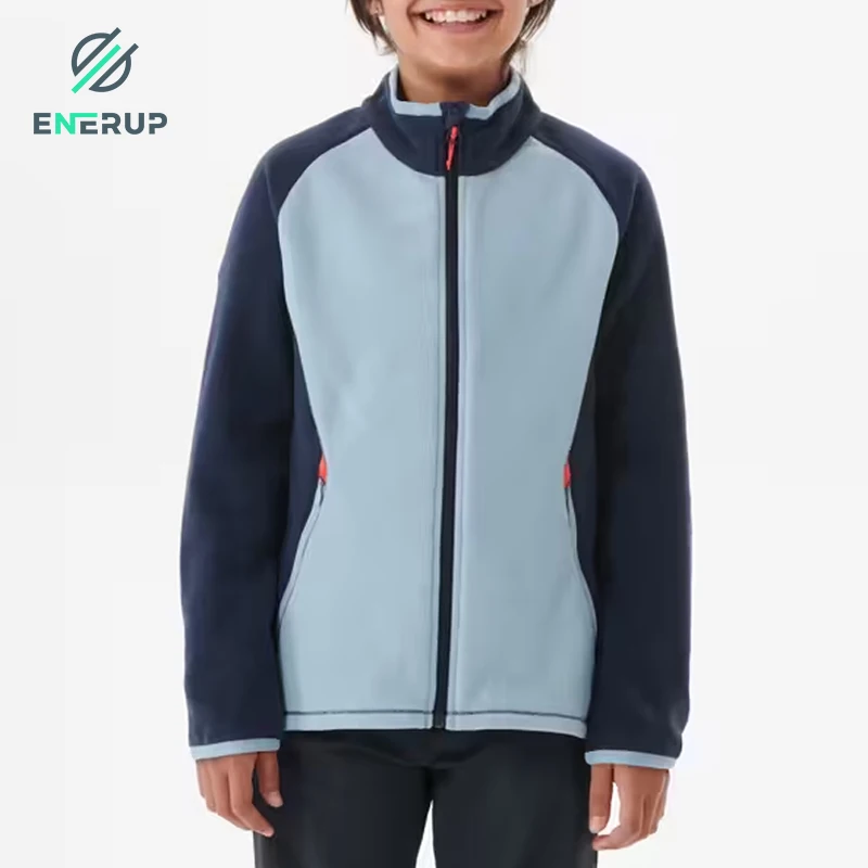 Enerup custom kids zip up fleece jacket Warm clothing manufacturers activewear High Quality Soft Winter Outwear Coats