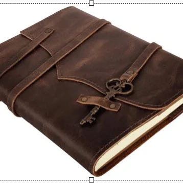 Refillable Handmade Genuine vintage Leather Journal with key Notebook Diary or sketch book or yoga journals Gift for Him or Her