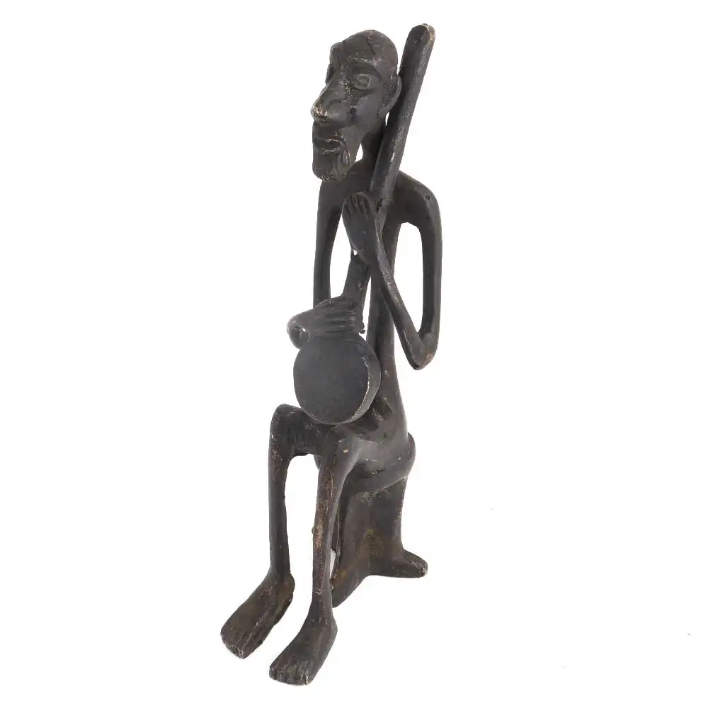 Handmade Indian Brass Antique African Tribe Musician Sculptures Figurine Statue Home Decor Gift Items Size: 20 x 4 cm SNS-1011
