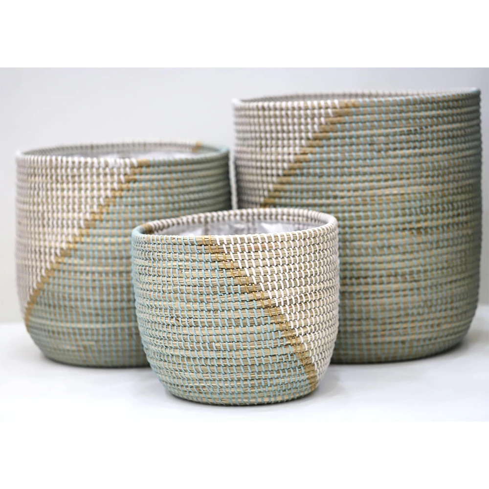 New Seagrass laundry basket hand-made in Vietnam