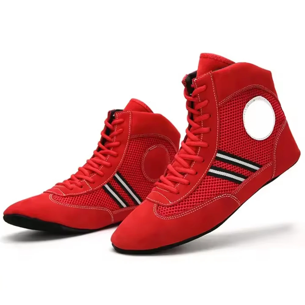 High quality Suede Leather Sambo Shoes Professional Fighting Sambo Shoes Custom Logo Sambo Sports Wrestling Shoes
