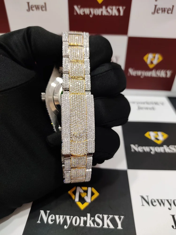 Cheap Price 41 MM Luxury Hip Hop Customized Moissanite Watch Pass Diamond Tester VVS Moissanite High Quality Iced Out Watch For