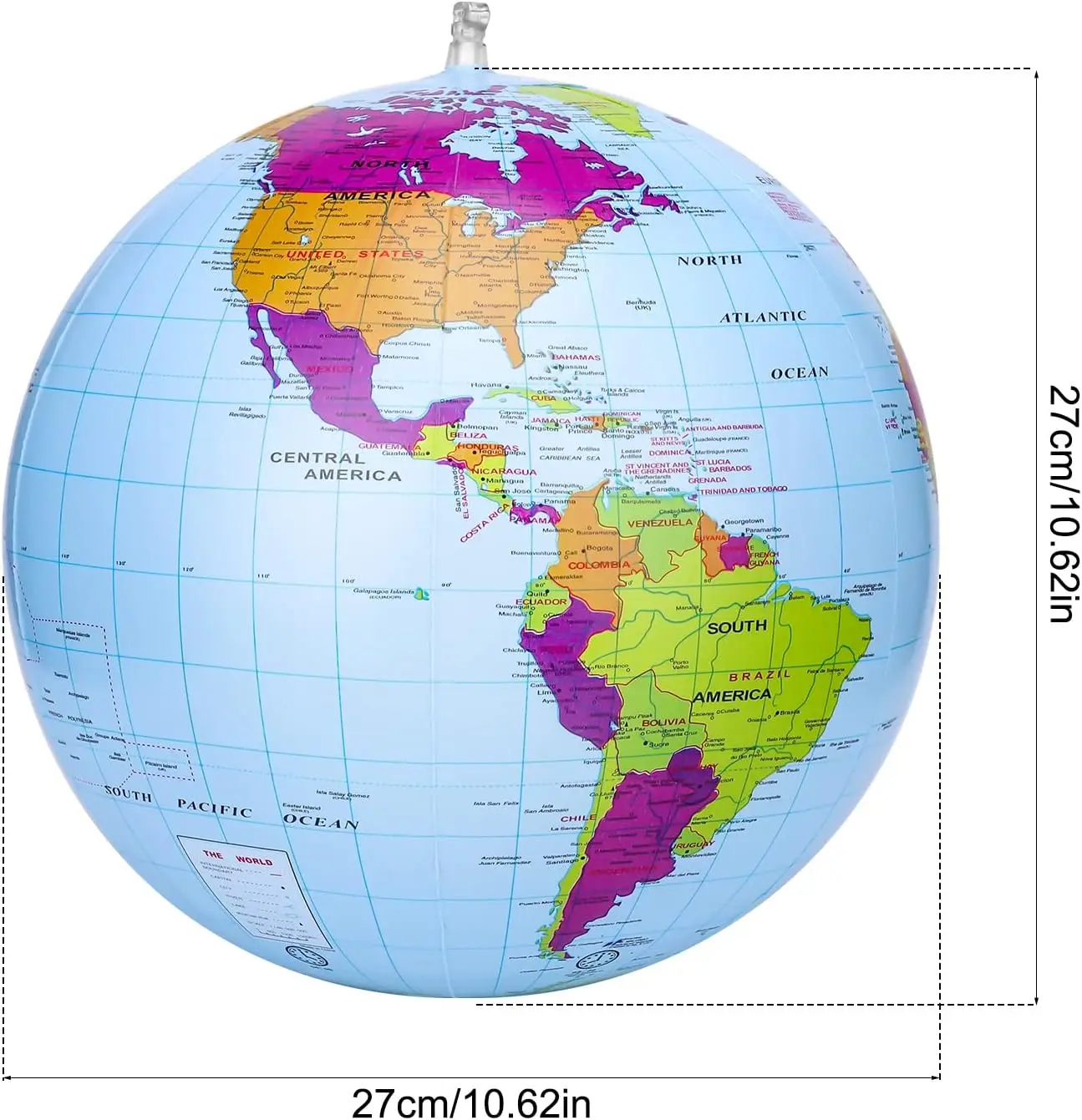 D01 Inflatable Global World Globe 38cm,Explore The World,Educational Geographic for School,Play and Educational Games