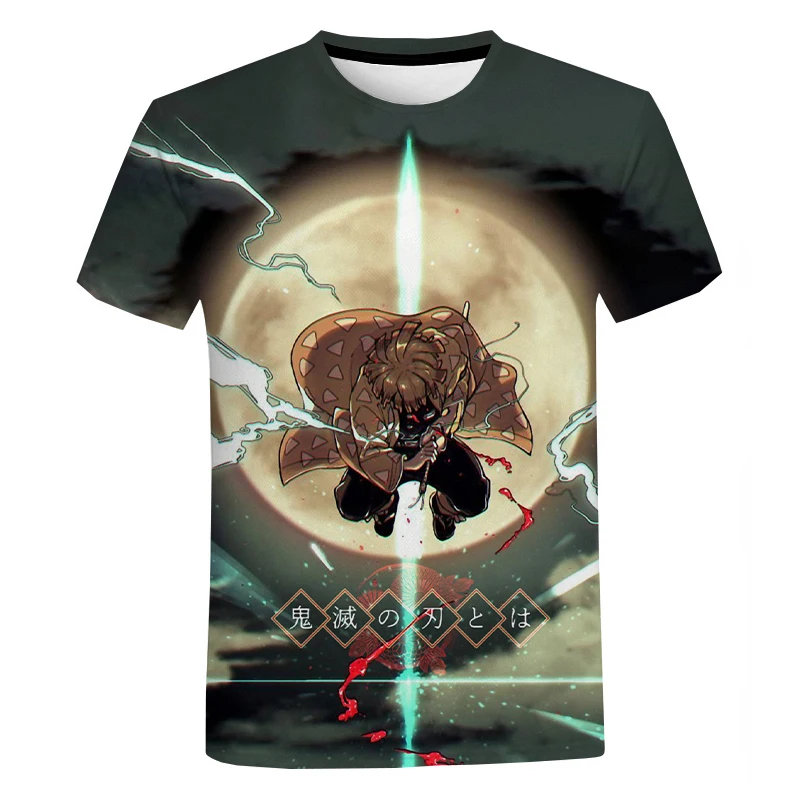 Free Shipping 3D Cartoon Shirt From Men Anime Demon Slayer T-Shirt Digital Printing Tops Men All Over Print tshirts Tees T-Shirt