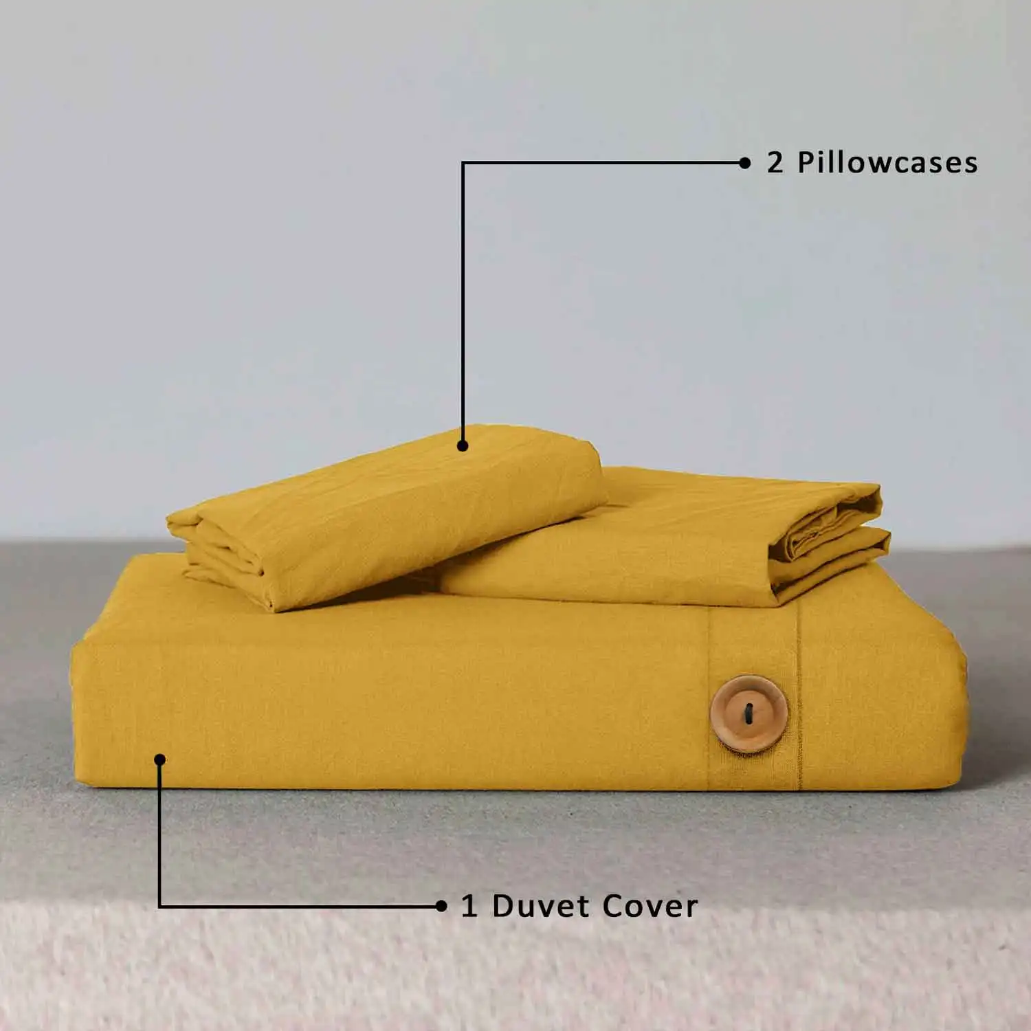 Wood Button Style Ochre duvet cover set Microfiber Duvet Set bedding wholesale 100% premium quality duvet bedding set covers
