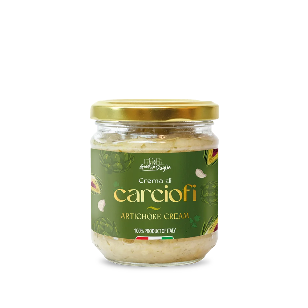Premium Italian Cream with Artichoke, 180g Glass Jar ideal for Import or Retail