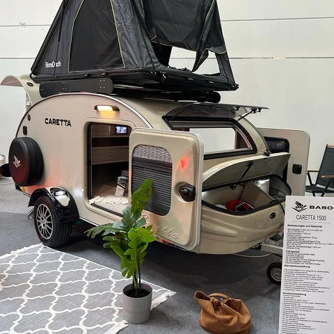 CARETTA 1500 fiberglass teardrop caravan with kitchen practical and economical