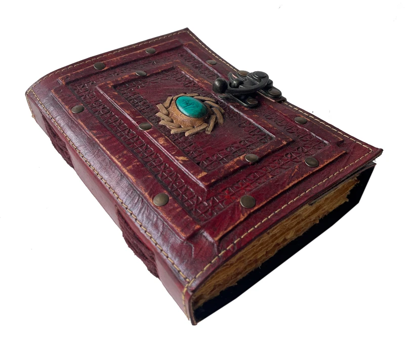 hocus pocus book of spell vintage leather journal grimoire antique witch stone notebook old books handmade book of shadows blank