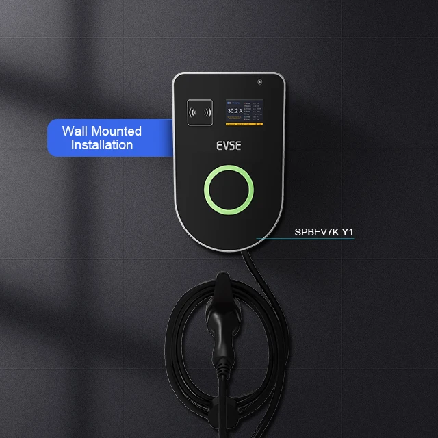 Wallbox App Control Type 2 Plug Wall Mounted 32a 7kw Ev Charging Stations Pile