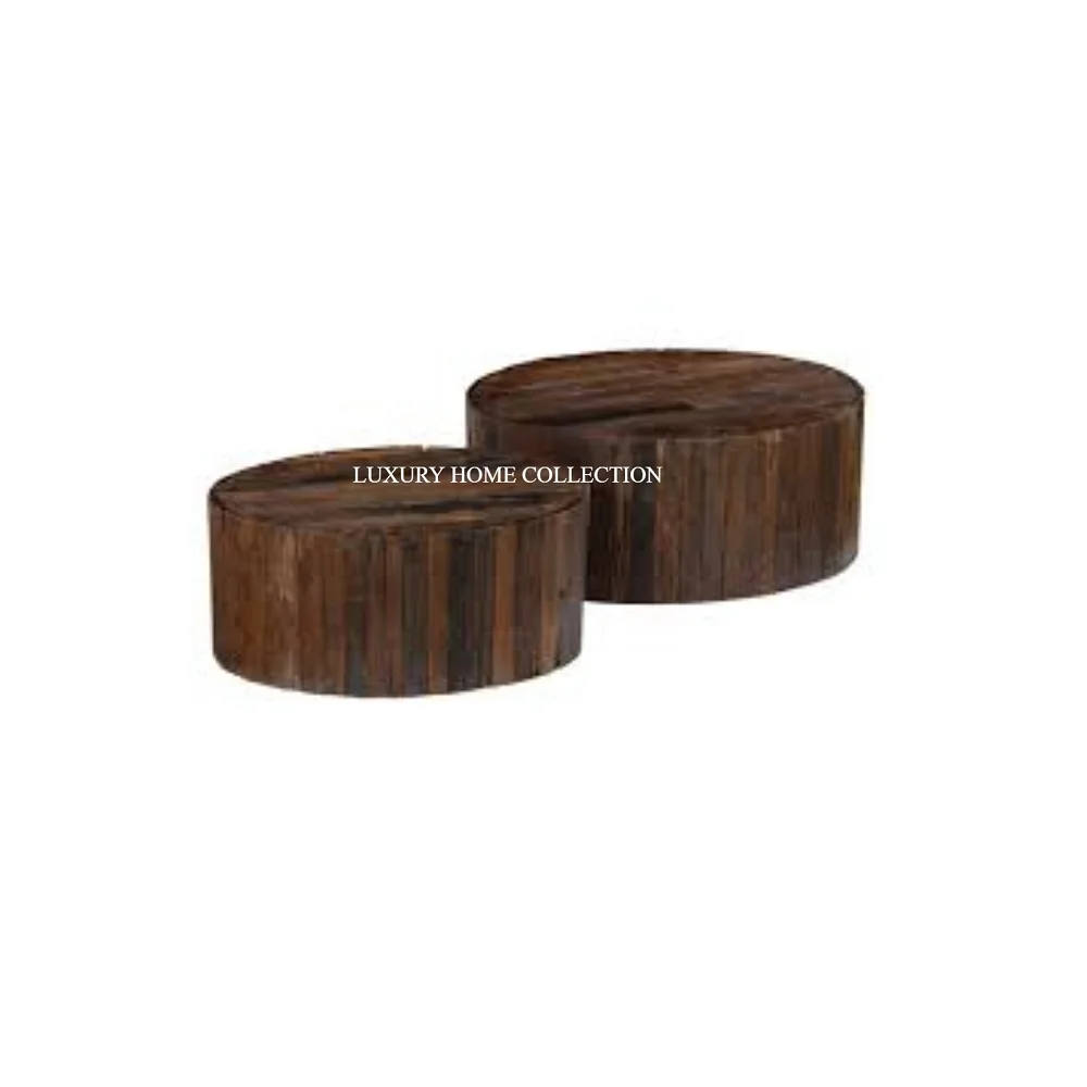 Set of 2 Different Sizes Brown Color Bamboo Wood Coffee Tables Customized Shape Home and Hotels Center Furniture Table in India