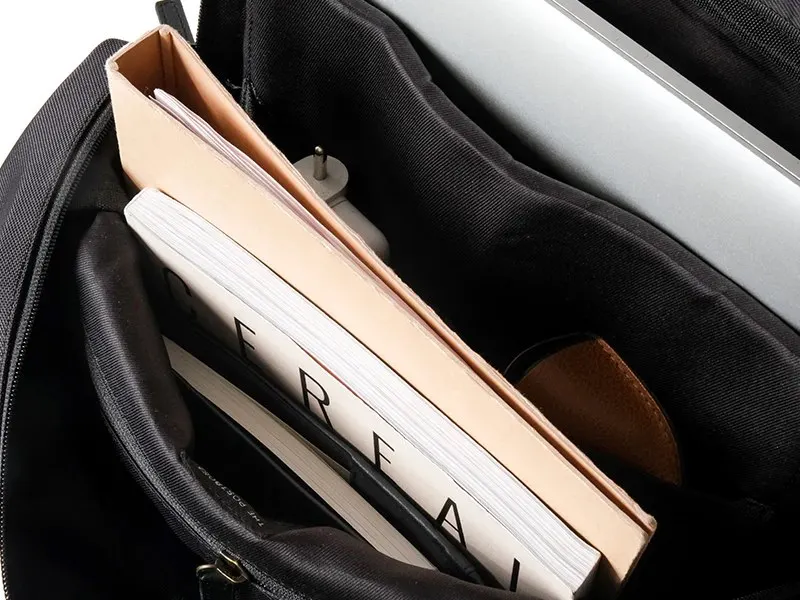 High Quality Lightweight Water-Resistant Charcoal Canvas & Nappa Leather Backpack Padded shoulder straps