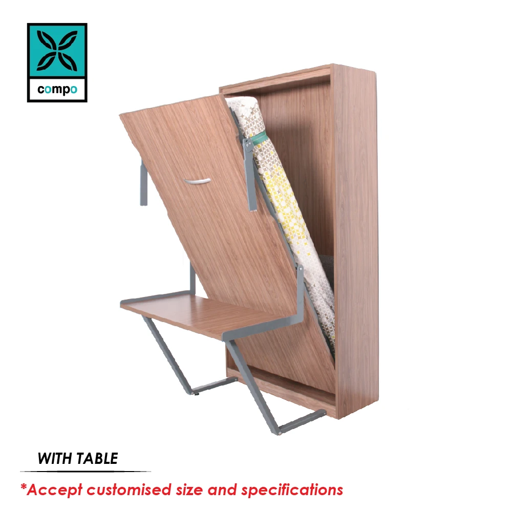 Bedroom Furniture Wall Bed Mechanism Space Saving Furniture Vertical Murphy Wall Bed Mechanism Single Bed Frame 910X1910