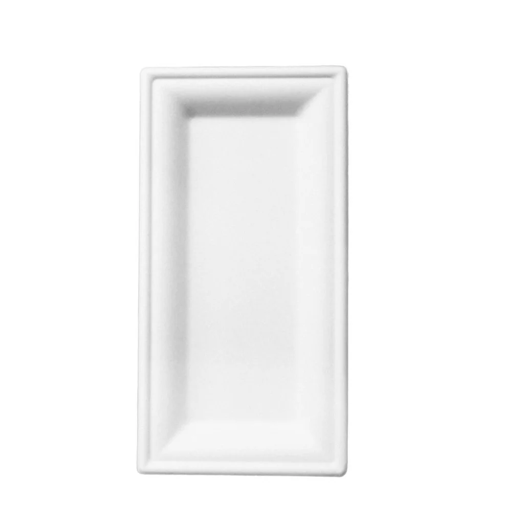 510011 Rectangular flat plate 26x13 cm in cellulose pulp (50pcs/cf)