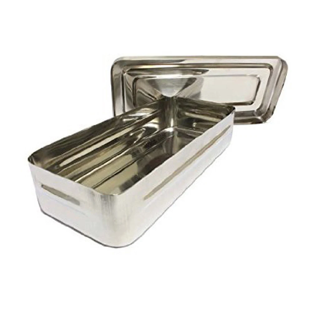 Hospital Stainless Steel Mixing Medicine Hollow Ware Utensils Surgical Reusable Kidney Instruments Dish Tray With Lid CE ISO PK
