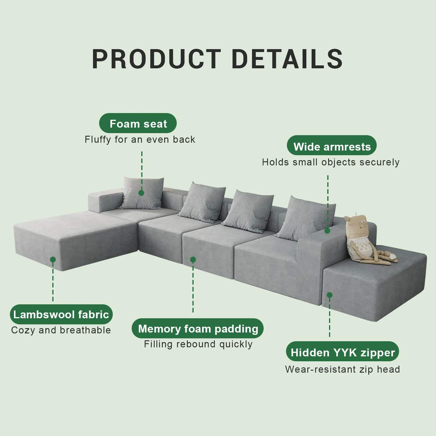 China Factory No Assembled Comfy Sleeper Sofa Modern Couch Bed Modular Sectional Sofa Corner Sofa Set