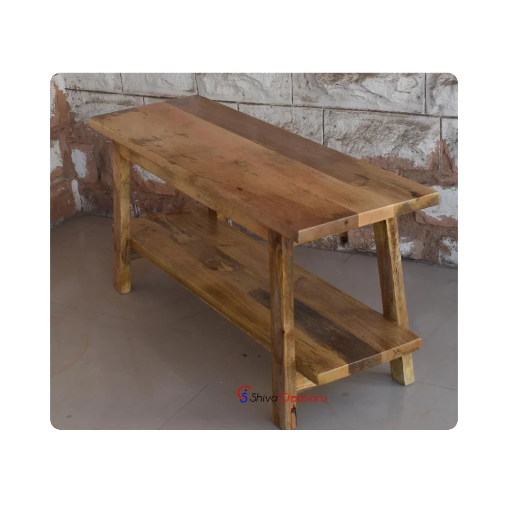 Vintage Style Wholesale Wooden Bench Indian Mango Wood Furniture Indoor Modern Wood Furniture Mango Furniture