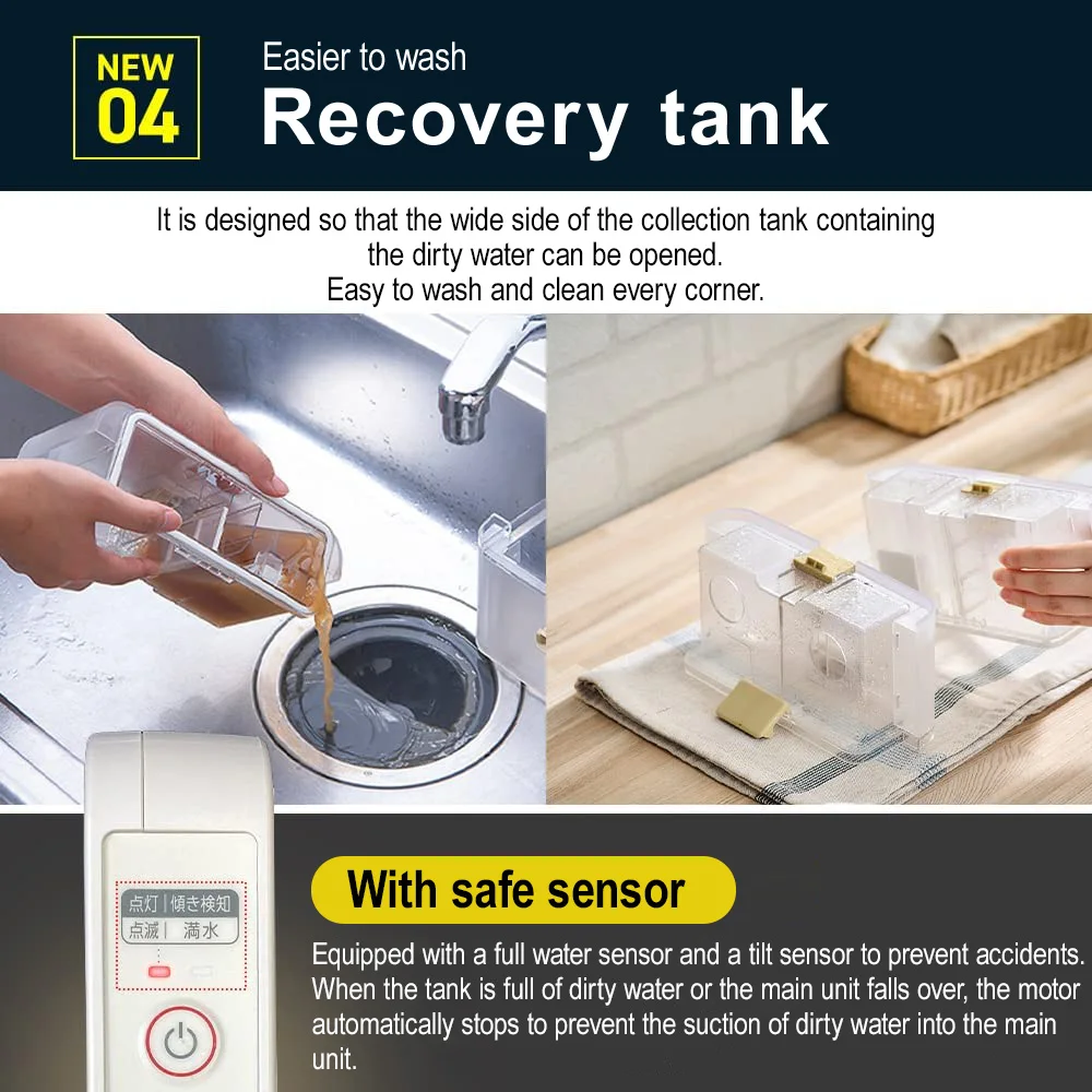 Cordless rinser cleaner, household Portable handheld carpet cleaner