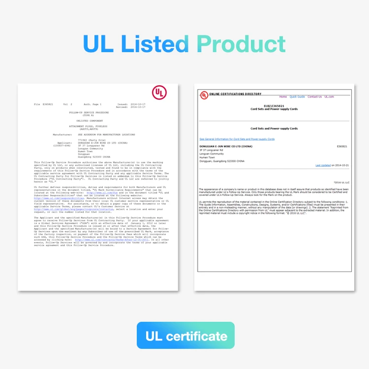 Factory Direct 3 Pin Prong Plug Cable USA 3Pin 10A 13A 16A 125V-250V AC Cords Electric Lead IEC C13 US Power Cord