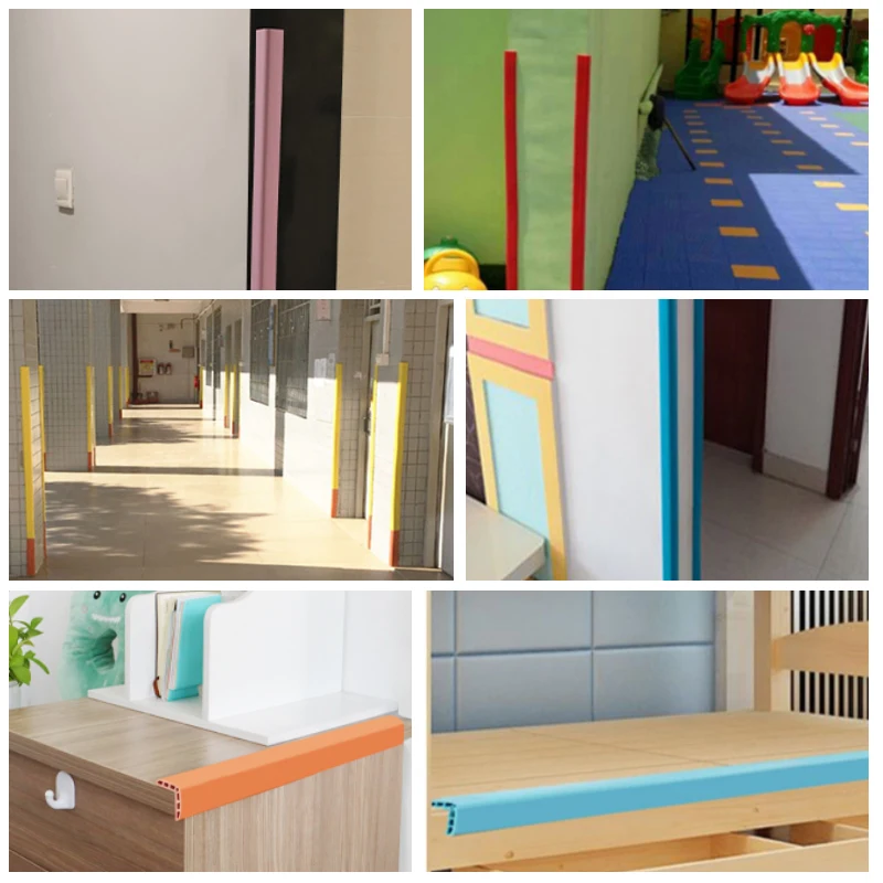 PVC stair plastic anti-collision anti-slip strip school kindergarten protection self-adhesivewall edge guards corner cover