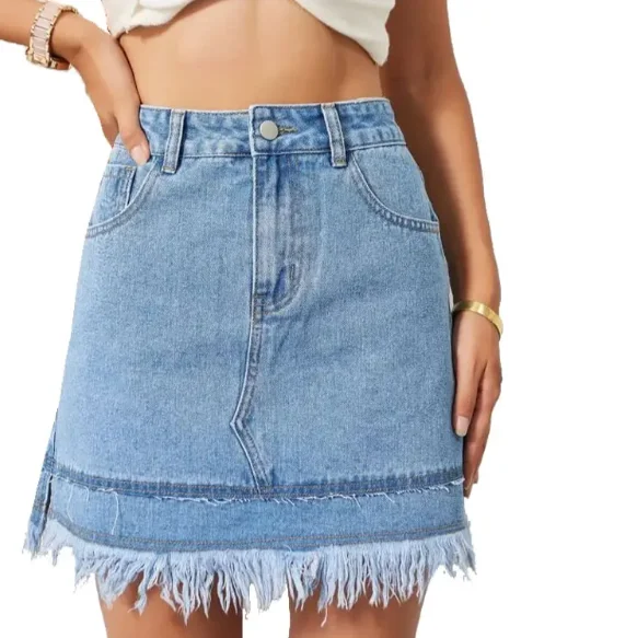 custom cargo girls denim jean mini skirt denim skirt for women
