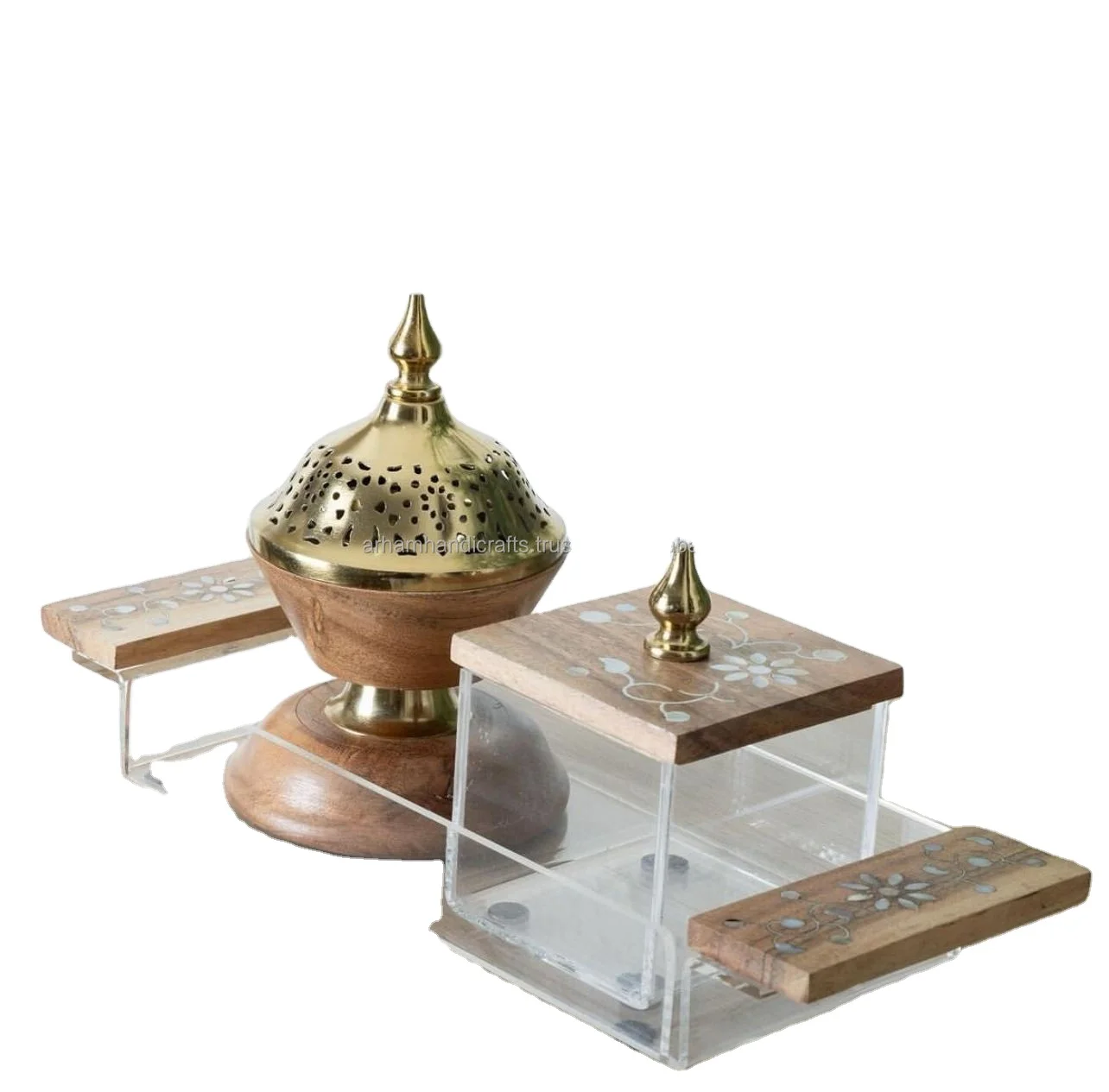 Best Bakhoor Set With Bone Inlay tray natural wooden chocolate burner & mubkhar hot selling in Bahrain Nigeria BY LUXURY CRAFTS