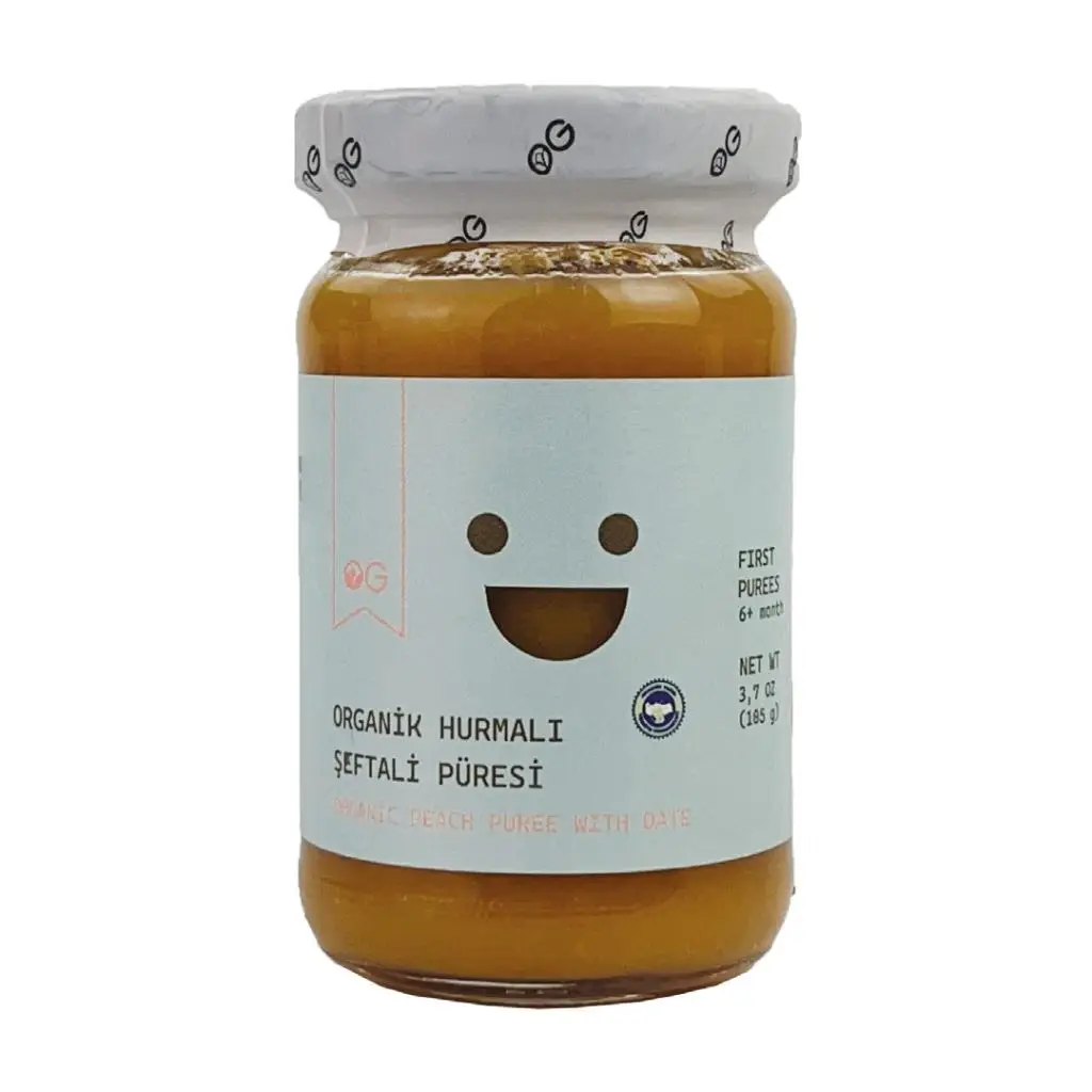 Delicious Organic Peach Puree Flavored with Date Juice 105 g Pure & Natural Goodness, Perfect for Your Healthy Snack
