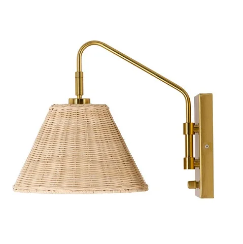 Decorative Eco Friendly Handmade Natural Rattan Chandelier Led Wall Lamps Home Decorative Hanging Bamboo Wall Pendant Lamp