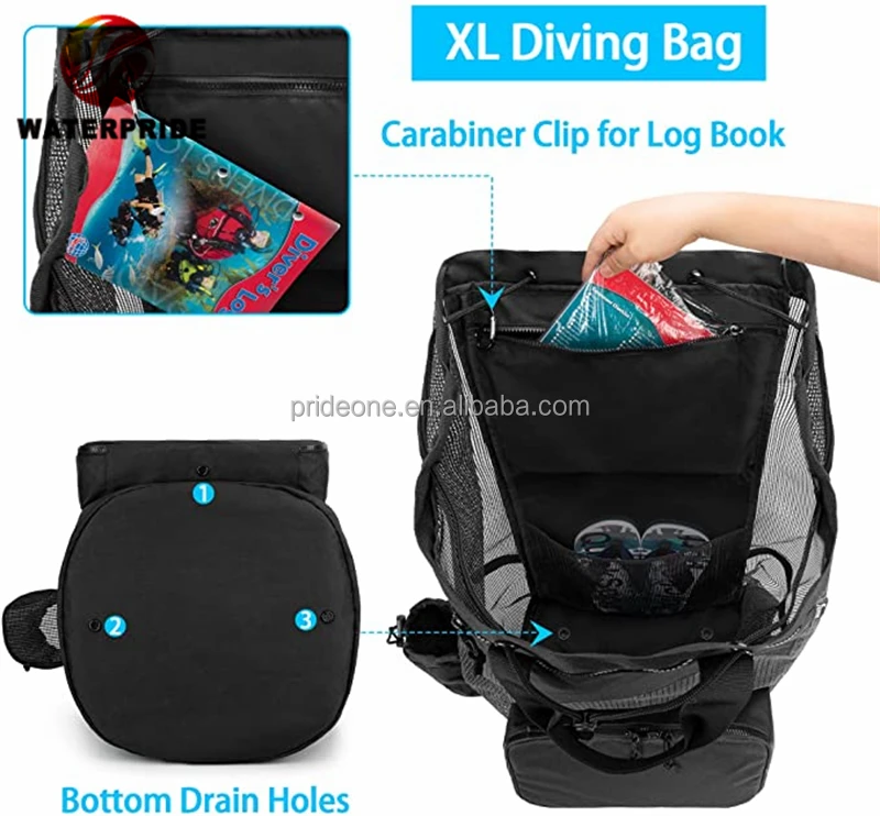 Customize 2022 Mesh Scuba Diving Bag diving fin bag scuba diving gear bag