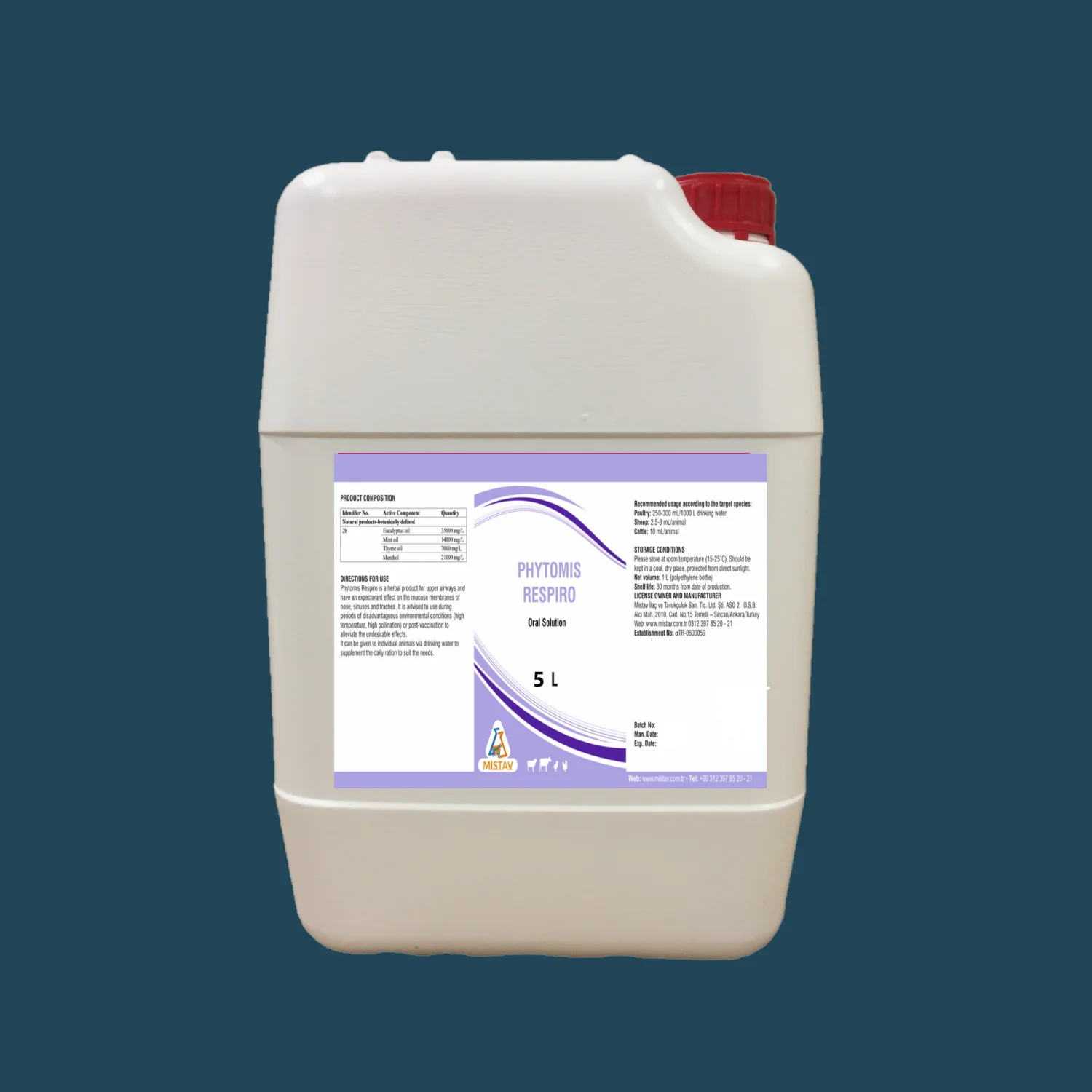 PHYTOMIS RESPIRO Oral Solution Poultry Feed Additive Eucalyptus Mint Thyme Oil for Poultry Swine Horse