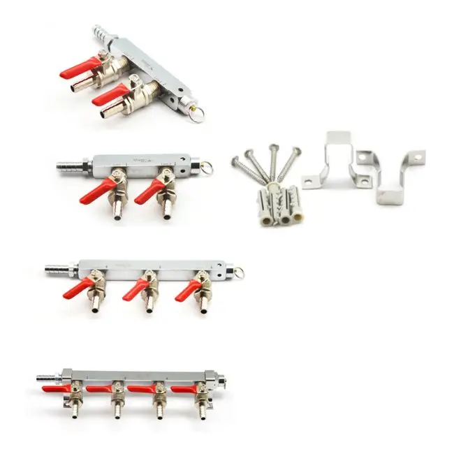 2/3/4/8 распределитель газа с 60 фунтов на квадратный дюйм PRV латунный домашний пивоваренный Gass CO2 разветвитель коллектора 5/16 дюйма обратный клапан распределитель воздуха