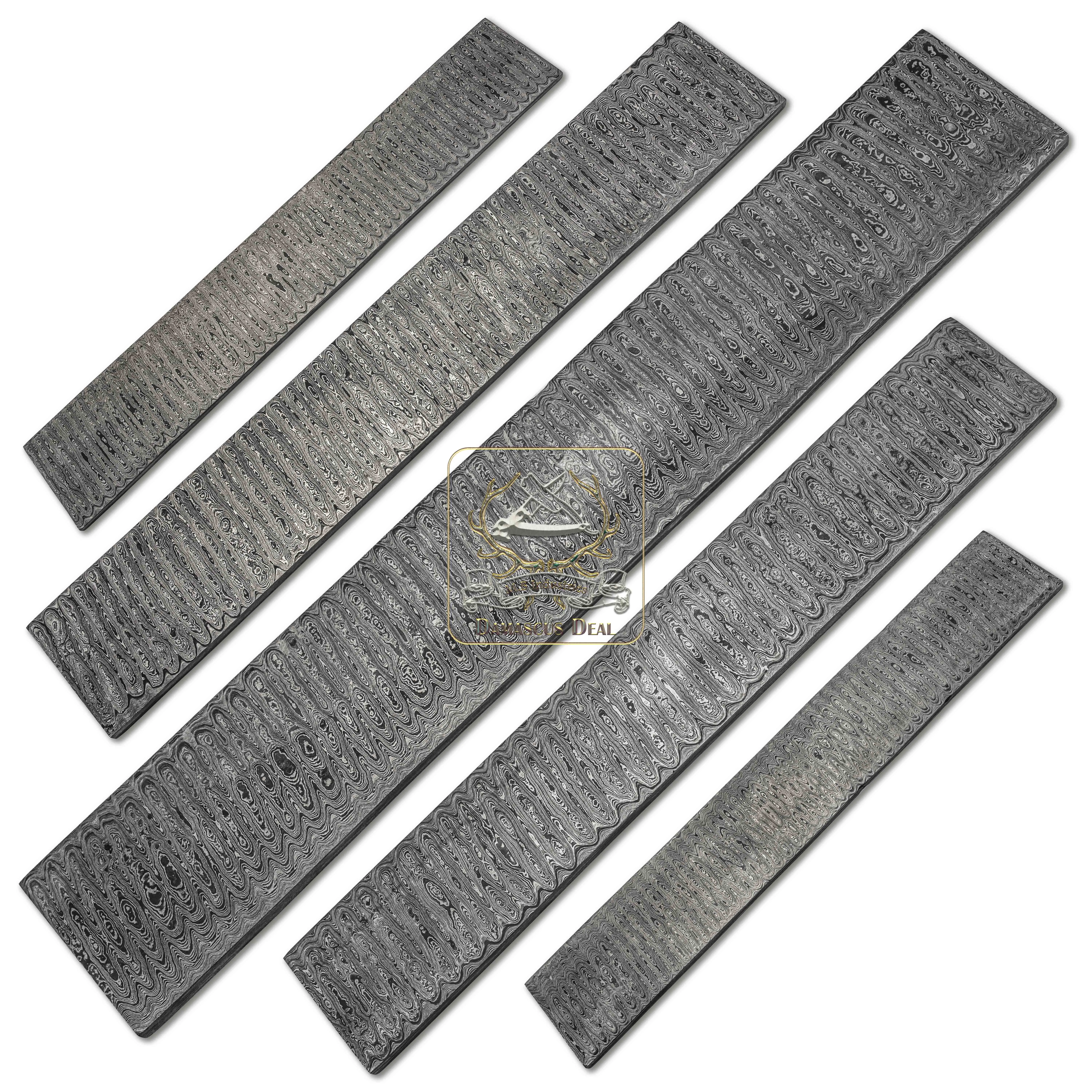 Damascus Steel Billet Ladder Pattern DD-Ladder-306 for Knife Making Hand Forged Carbon Steel Hardness 58-62 HRC Billet