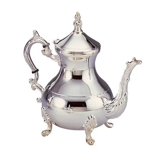 Moroccan 4 Cups Tea Pot Welded Legs Handmade Serving Small Brass Silver Plated Teapot Hand Carved