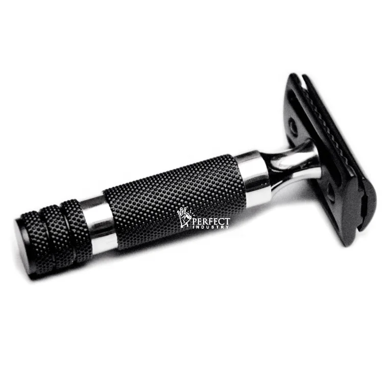 Perfect Industry Matt black luxury fatty Safety razor / men grooming perfect grip short handle Fatty double edge Safety Razor