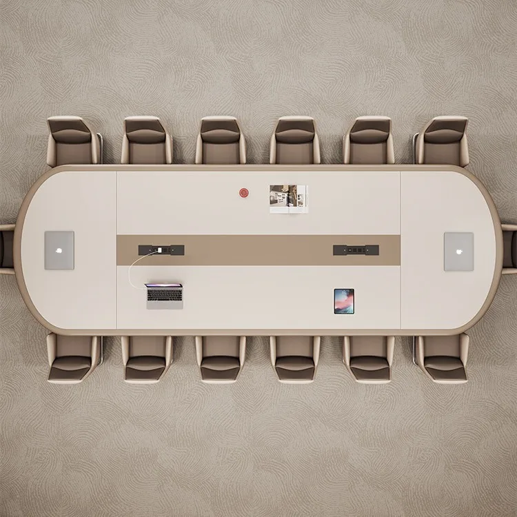 2024 новый овальный современный простой деревянный стол для переговоров нескольких человек встреч и