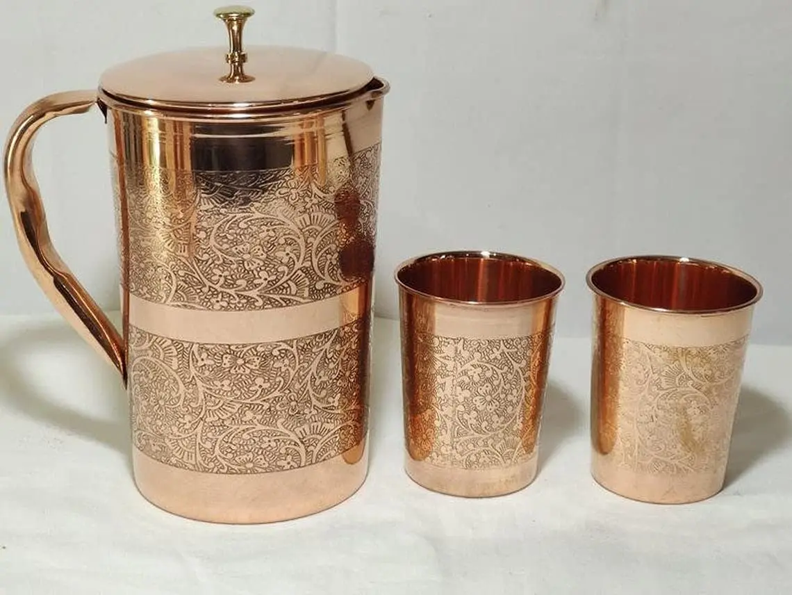 Pure & Natural Hammered Copper Vessel Hot Selling Handmade Best Quality Ayurveda Copper Pitcher At Affordable Price