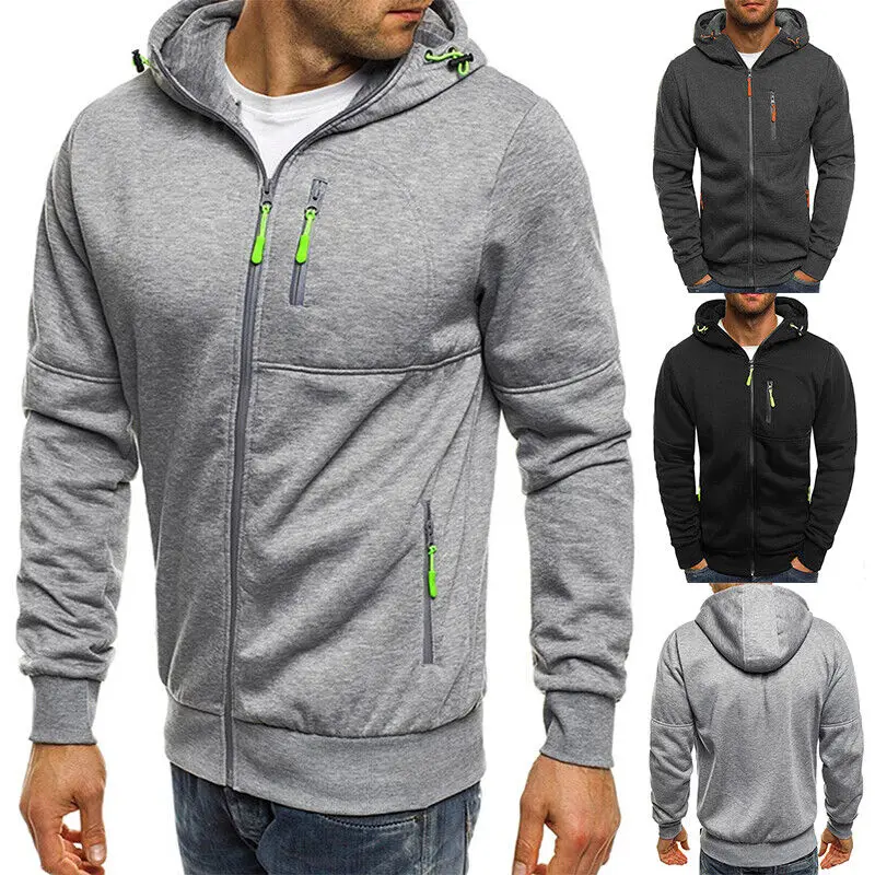 Мужская толстовка на молнии с капюшоном