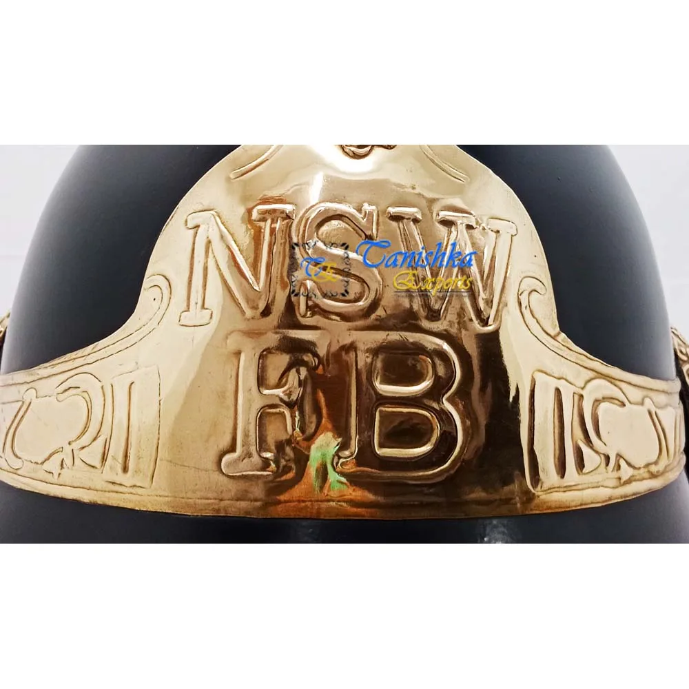 NSW Brass Antique Fireman Helmet Victorian Officer Firefighter Fire Fireman Armor Helmet With Liner