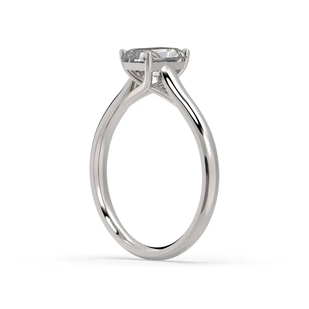 14K Solid Gold IGI Certified Lab-Created Diamond Radiant Cut Shape Solitaire 4 Prong Ring 2 CTW F Color Diamond