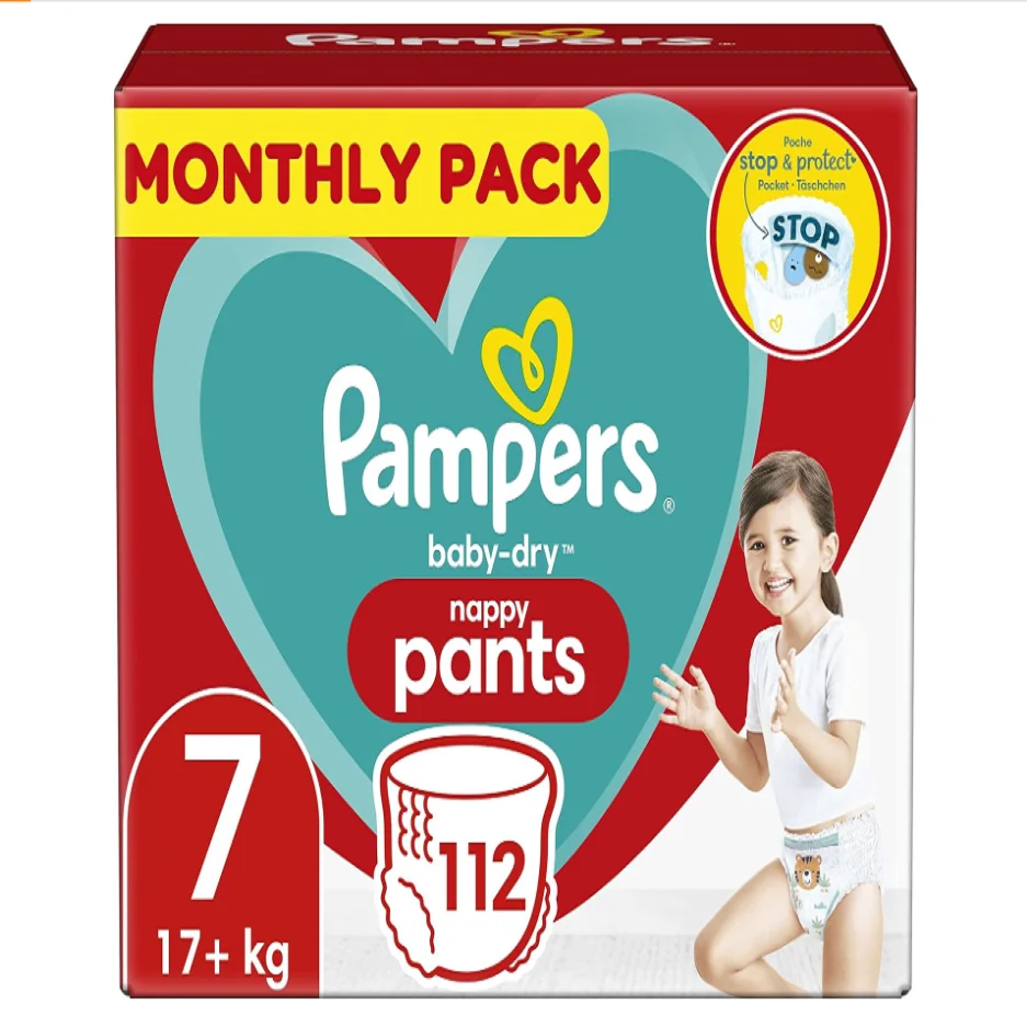 Pampers Size 7 Baby-Dry Nappies, 112 Count, MONTHLY SAVINGS PACK