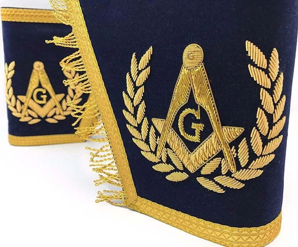 Customized Masonic Regalia Rose Croix 18th Degree Apron Gauntlets & Collar Set Embroidery Apron,Collar & Cuffs