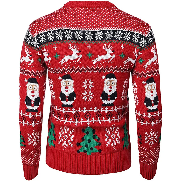 Custom Knitting Patterns Funny Long Sleeve Crew Neck Couple Family Ugly Christmas jumper pullover Xmas Sweater