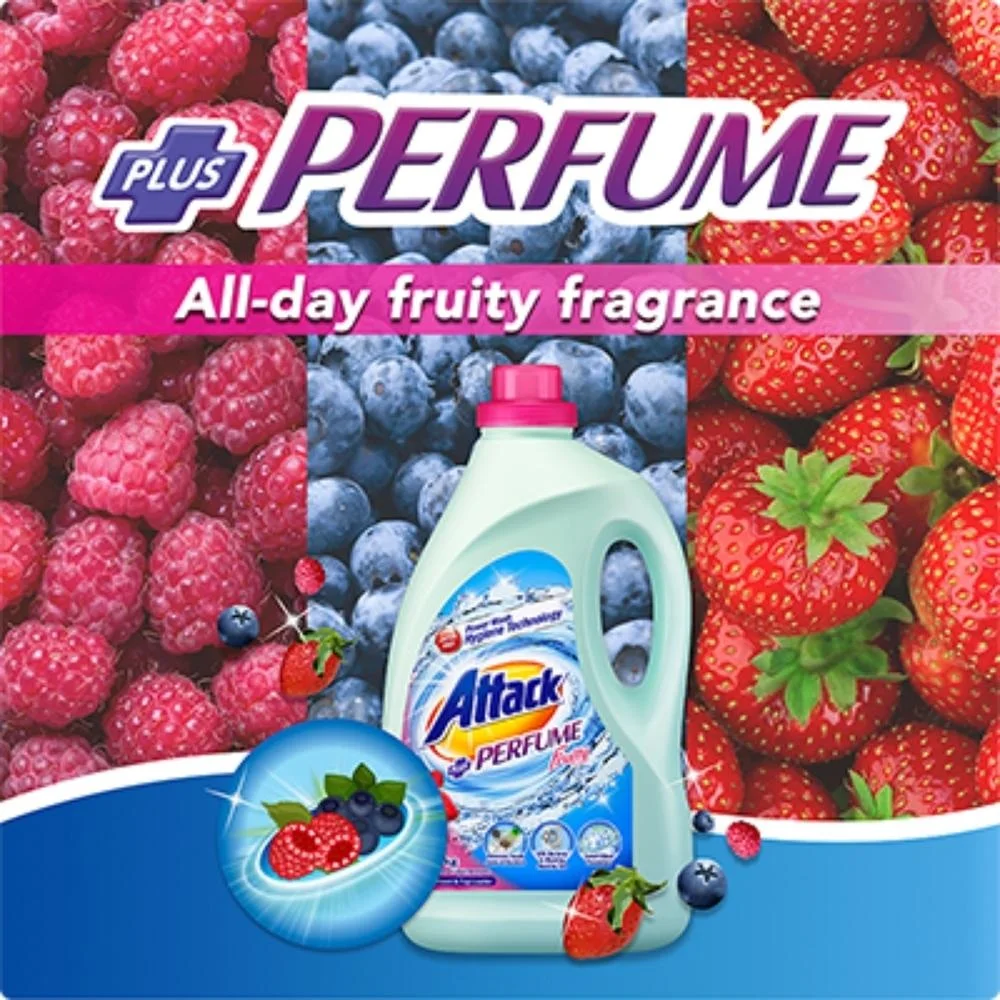Low Price High Foam All Day Fruity Fragrance Attack Perfume Laundry Detergent Liquid 3.6kg for Overnight & Indoor drying