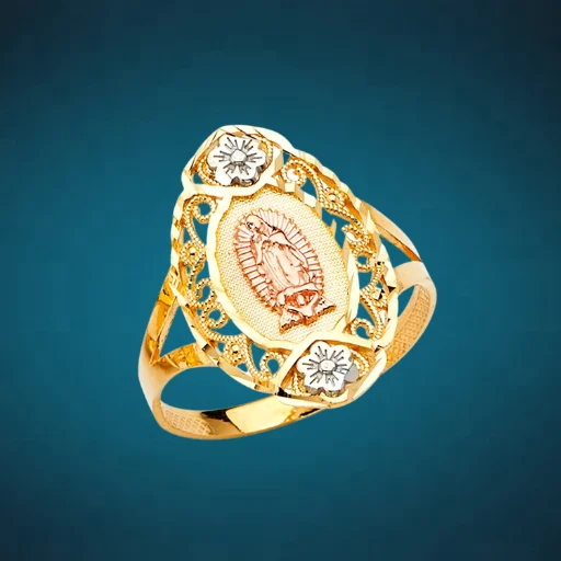 Latest Design Fashion Jewelry Three Tone Plated Virgin Mary Rings For Women Men All Events And Occasion