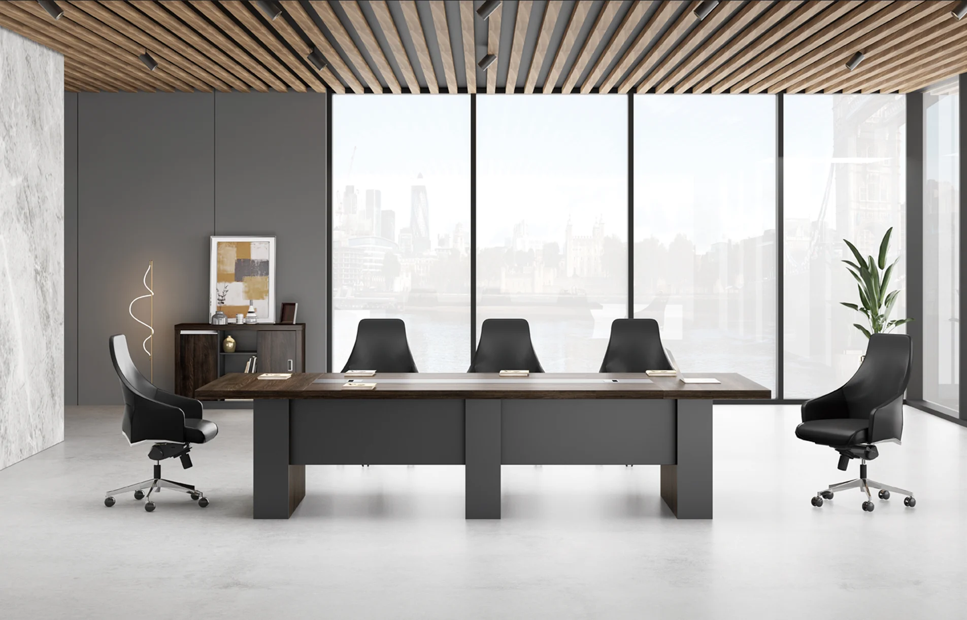 Luxury Large Office Furniture Modern Design Customized Large Conference Table Wooden Boardroom Desk