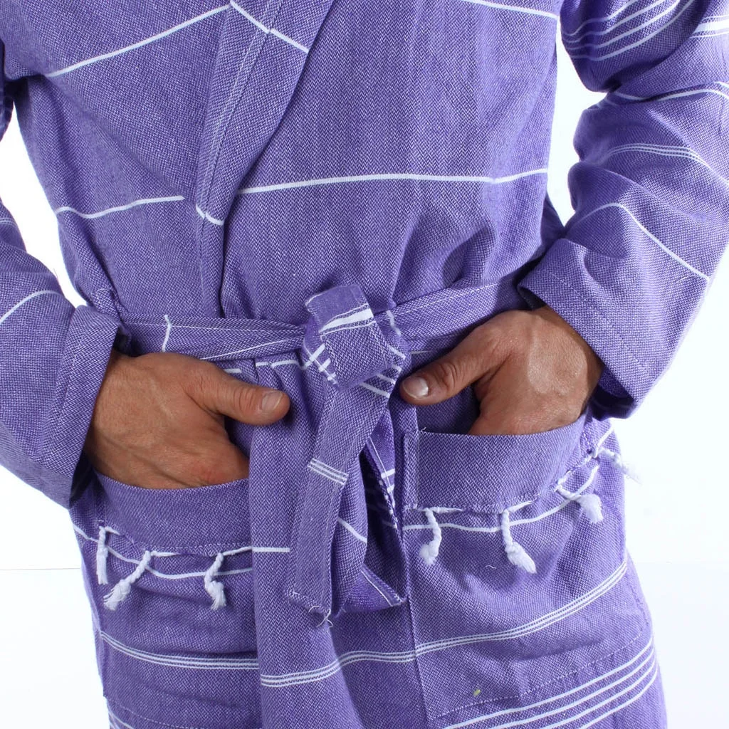 Pure Series High Quality Unisex Turkish Cotton Bathrobes for Women Men Hotel Robes Custom  Logo Packing Luxury Sleepwear Robe