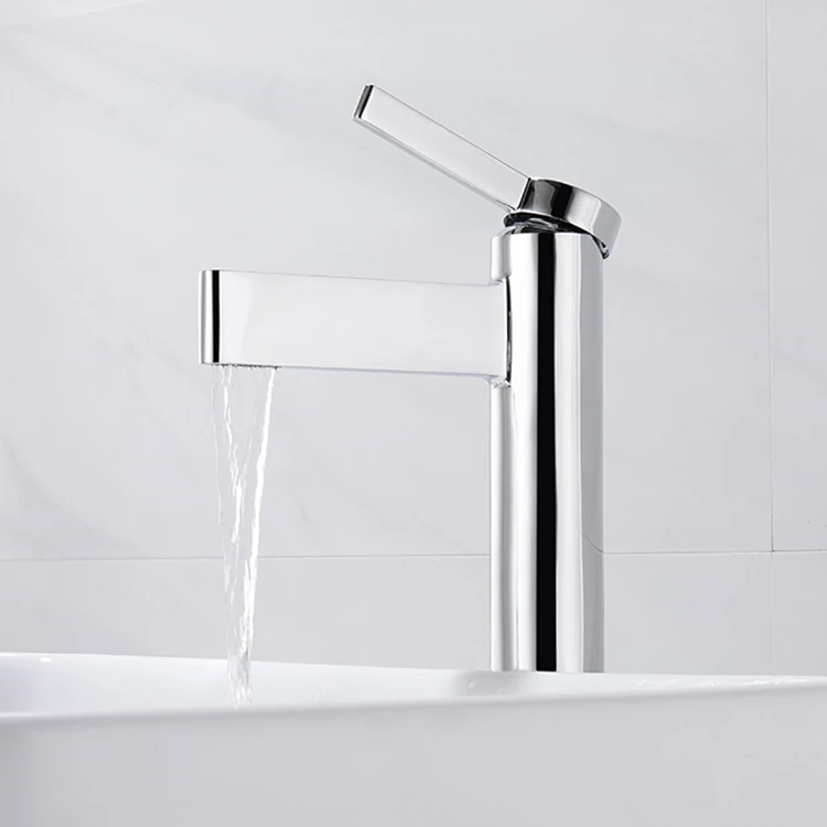 Mounted Contemporary Waterfall Basin Mixer Faucet - Brass Bathroom Sink Tap for Modern Style