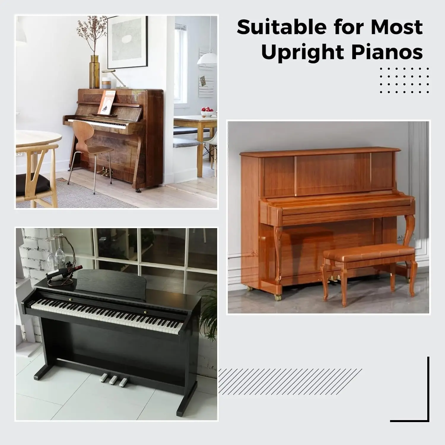 Piano Full Cover Dustproof Waterproof Silver Coated Oxford Fabric Piano Protective Cover