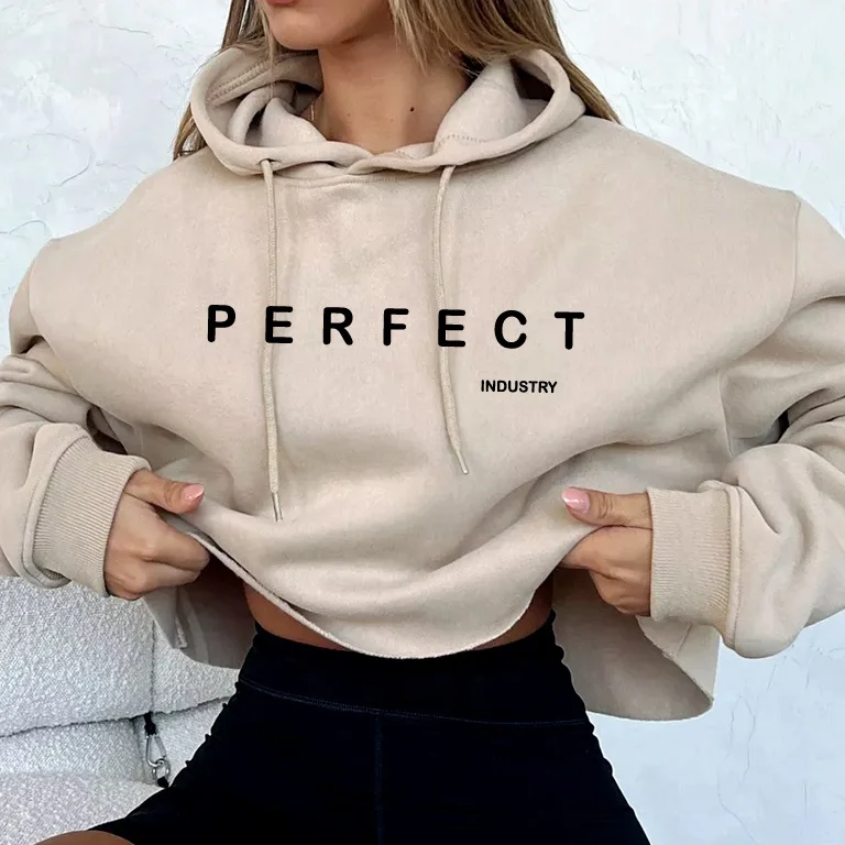2024 New Black Crop top elasticated Sweatshirt Set Casual wearing Custom logo sweatpants with round neck shirt set for women