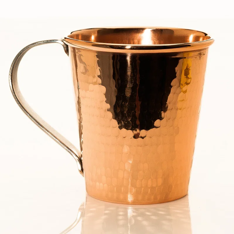 Top Selling Hammered Pattern Copper Drinkware Cylindrical Mugs for Bar and Hotel Drinkware Options from India